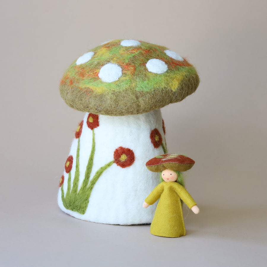Mushroom House with Carrot Garden Mat