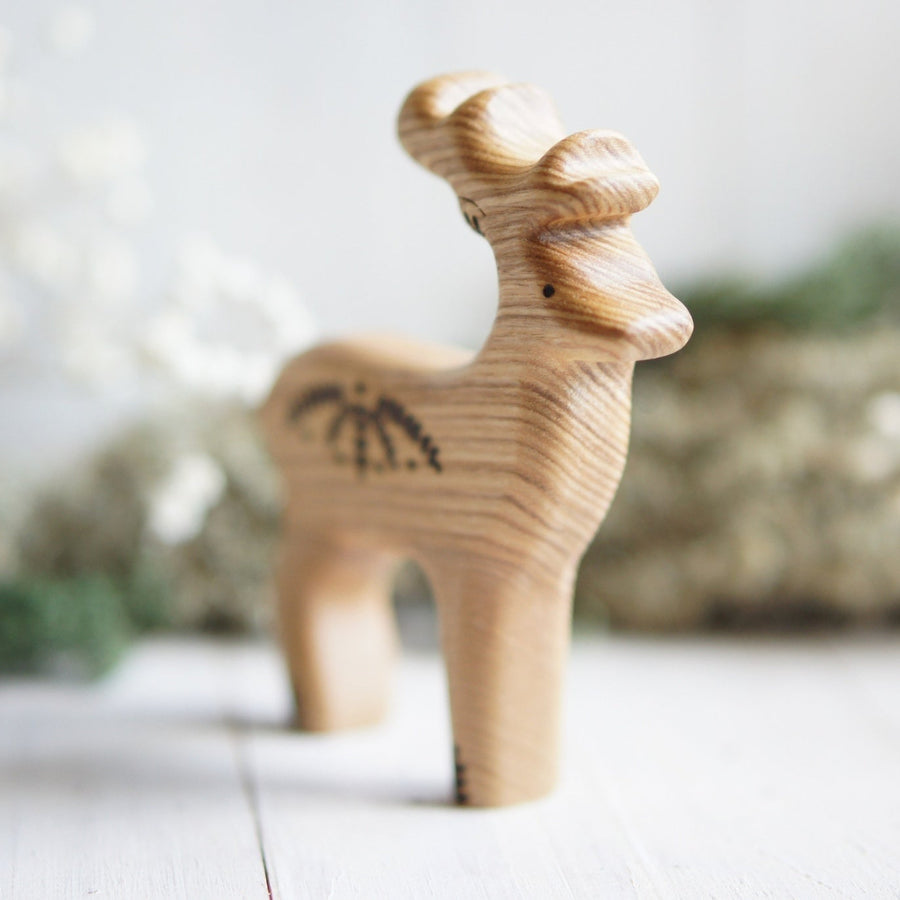 Wooden Stag, a natural wood animal toy by Tiny Fox Hole (view 3)