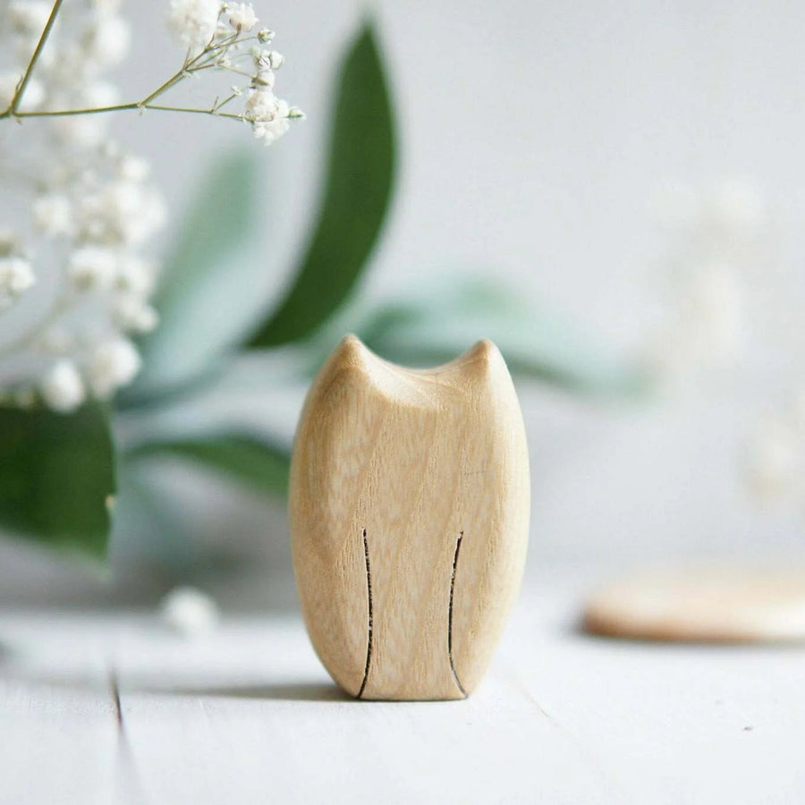 Wooden Owl, a natural wood animal toy by Tiny Fox Hole (view 2)
