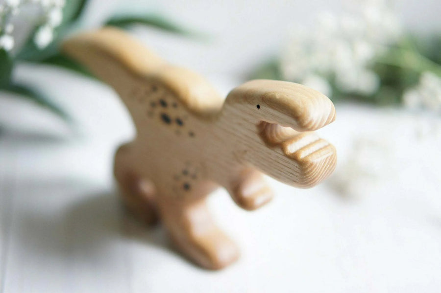 Wooden T-Rex, Papa, a natural wood animal toy by Tiny Fox Hole (view 3)