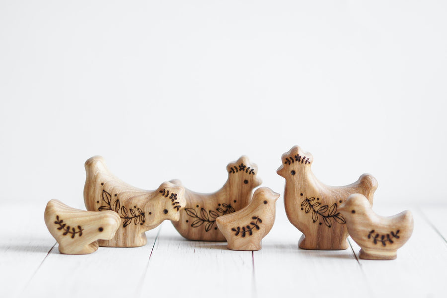 Wooden Hen, Lying, a natural wood animal toy by Tiny Fox Hole (view 3)