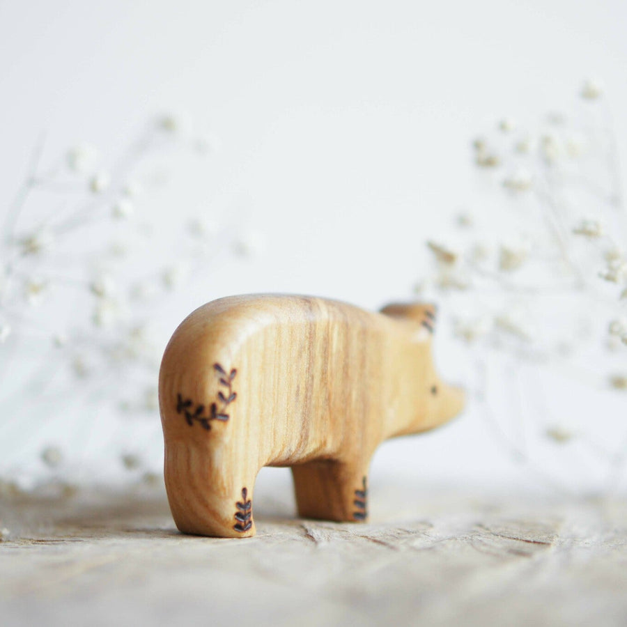 Wooden Pig, a natural wood animal toy by Tiny Fox Hole (view 5)