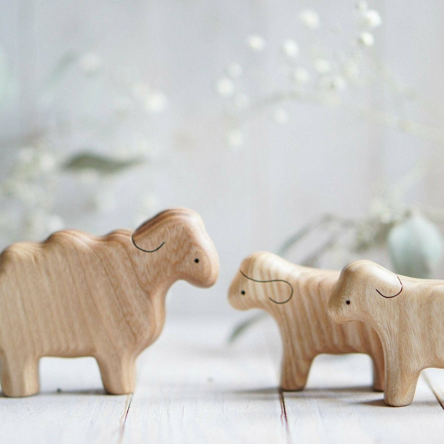 Wooden Sheep, a natural wood animal toy by Tiny Fox Hole (view 2)