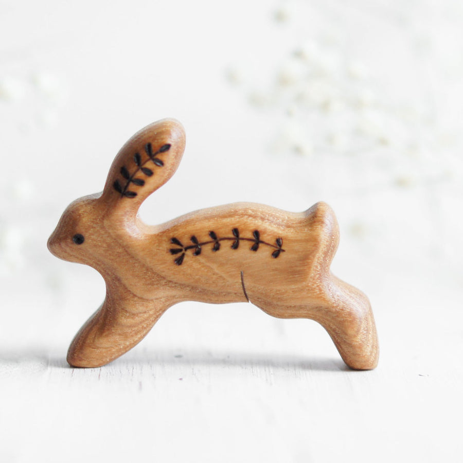 Wooden Bunny, No. 4, a natural wood animal toy by Tiny Fox Hole (view 2)