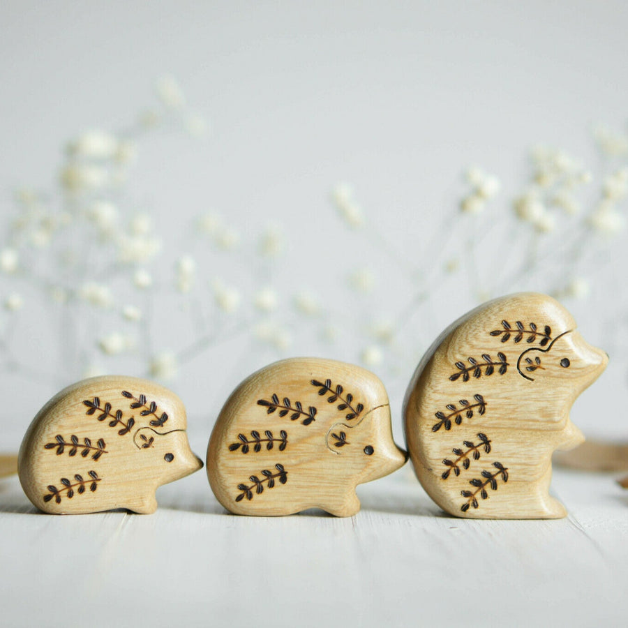 Wooden Hedgehog, Child, a natural wood animal toy by Tiny Fox Hole (view 4)