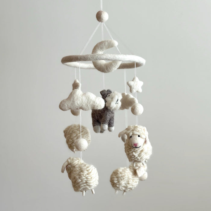 Schnauzer + Sheep Baby Mobile For Nursery Decor