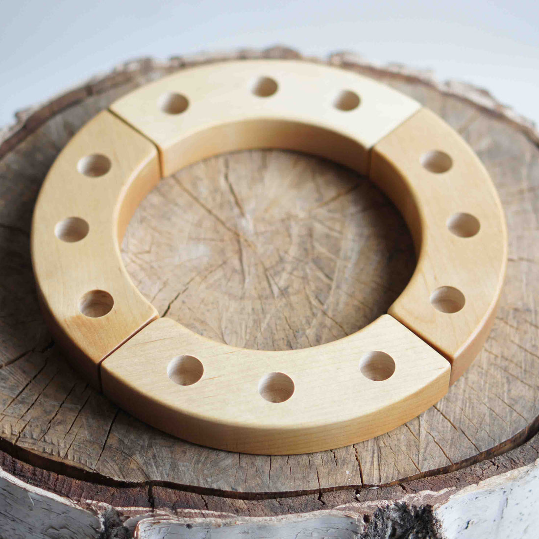 Waldorf Birthday Ring, a wooden Waldorf celebration piece by Tiny Fox Hole, cut and finished by hand from solid wood