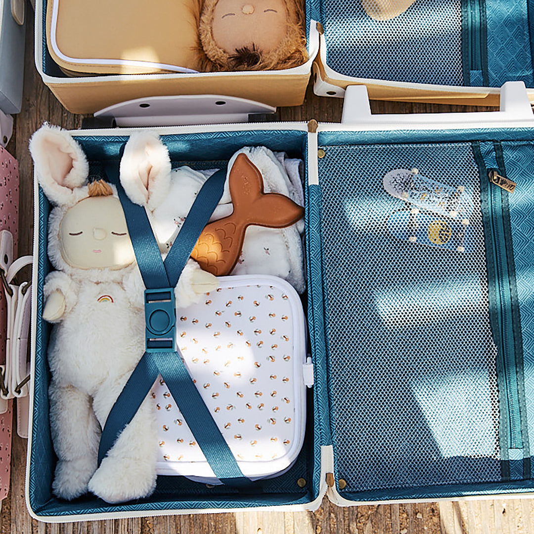 Olli Ella Rattan See-Ya Suitcase, Leafed Mushroom