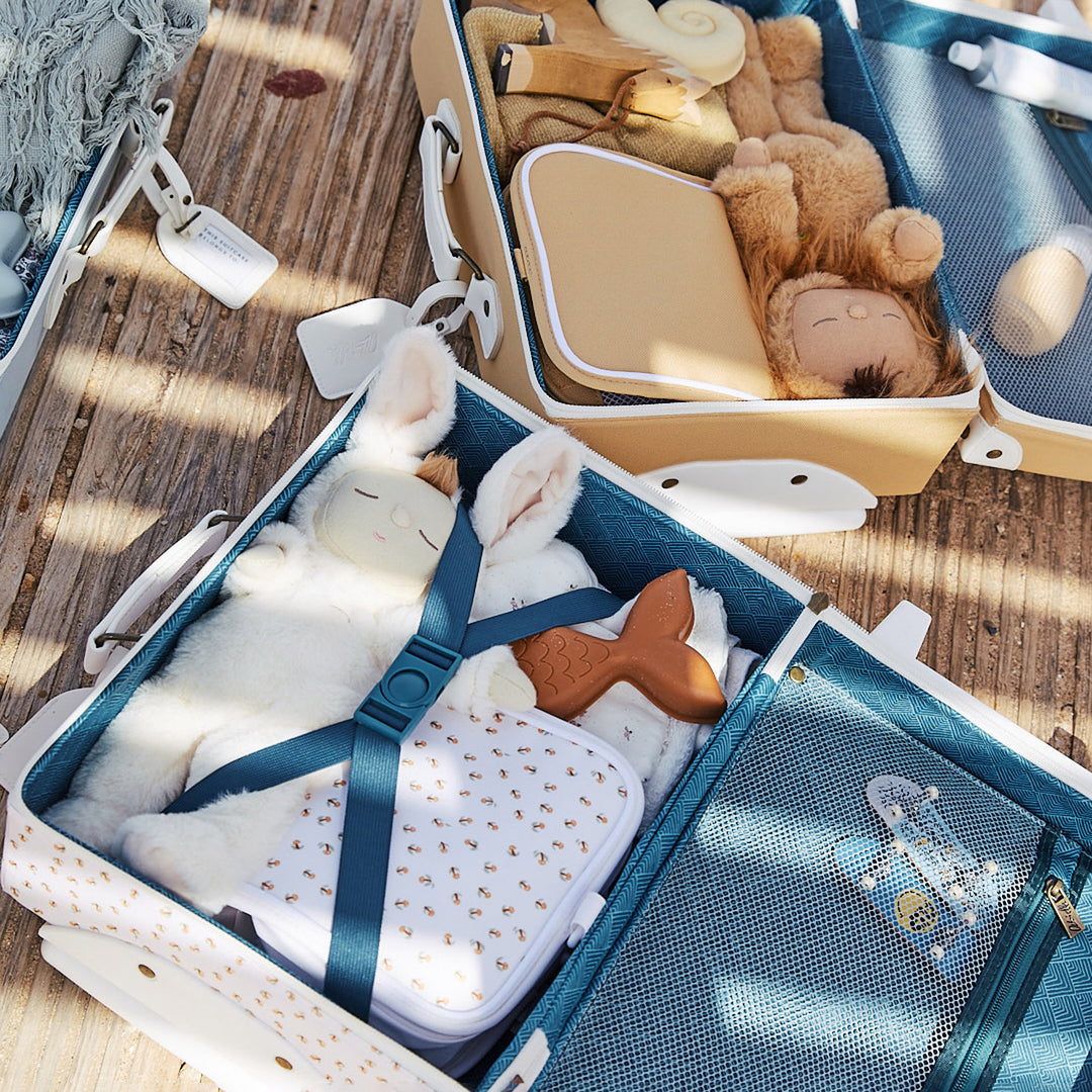 Olli Ella Rattan See-Ya Suitcase, Leafed Mushroom