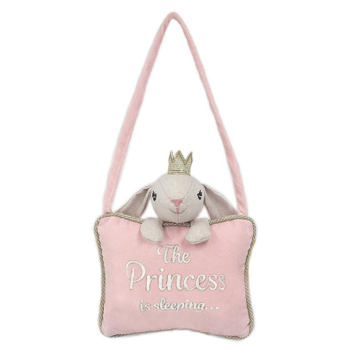 Mon Ami The Princess Is Sleeping plush nursery door hanger
