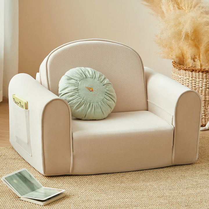 Tiny Land® GentleSnug Kid Chair - Beige White