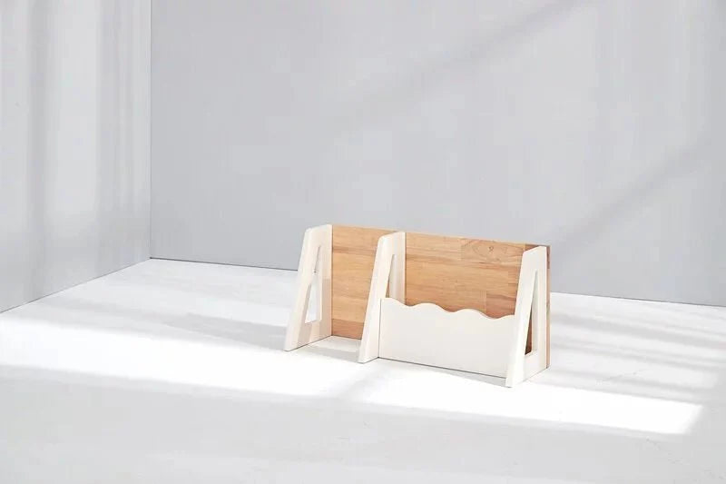 Calla D Desk Bookshelf - Compact Hardwood Organizer for Clutter