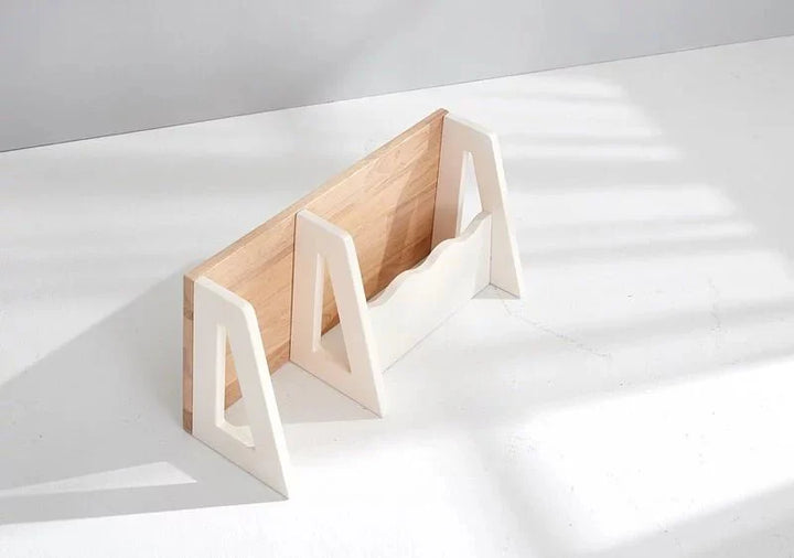 Calla D Desk Bookshelf - Compact Hardwood Organizer for Clutter