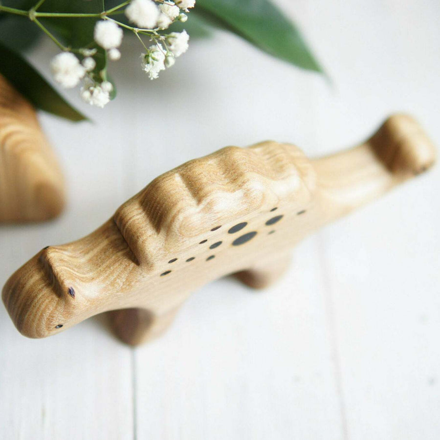 Wooden Euoplocephalus, a natural wood animal toy by Tiny Fox Hole (view 5)