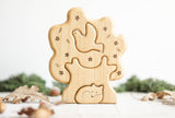 Wooden Tree Puzzle with Bird and Fox, a natural wood puzzle by Tiny Fox Hole (view 2) · view 2
