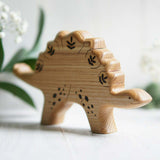 Wooden Stegosaurus, a natural wood animal toy by Tiny Fox Hole (view 2) · view 2