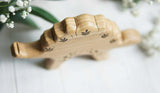Wooden Stegosaurus, a natural wood animal toy by Tiny Fox Hole (view 3) · view 3