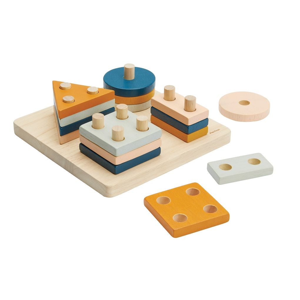 Plan Toys Geometric Sorting Board - Orchard