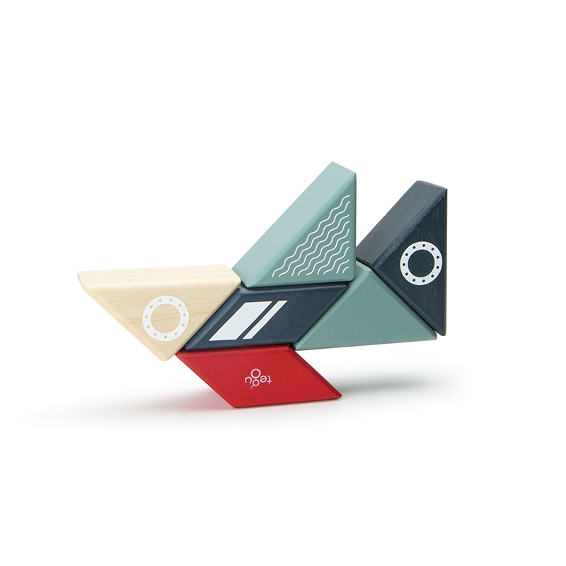 Travel Pals - Tugboat <br>Magnetic Wooden Blocks <br>6 pieces