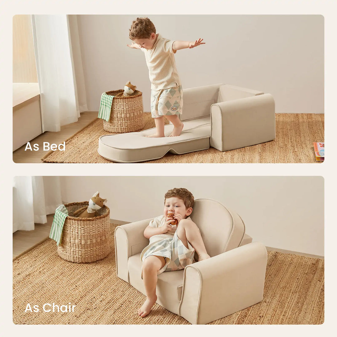 Tiny Land® GentleSnug Kid Chair - Beige White