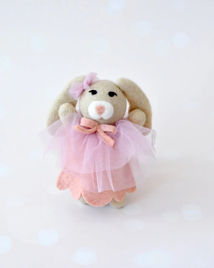 Adorable Rabbit Felt Doll with Pink Tutu Dress