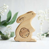 Wooden Bunny Announcement Puzzle, a wooden new-baby keepsake by Tiny Fox Hole (view 6) · view 6