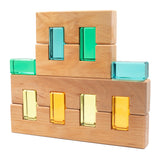 Bauspiel Luminous Blocks set into the windows of a wooden block house · view 3