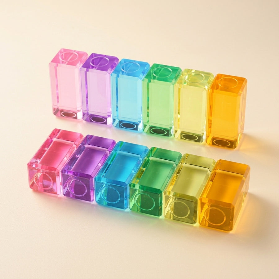 Bauspiel Luminous Blocks, Pastel, 12-Piece Set