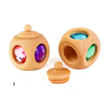 Open and closed Bauspiel Tooth Fairy Boxes, pastel and bright, with the lid set aside · view 5
