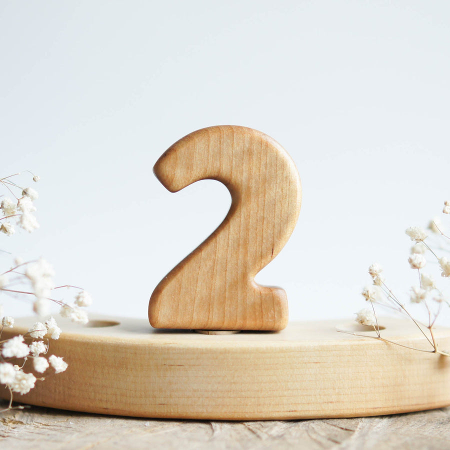 Wooden Number, a wooden Waldorf celebration piece by Tiny Fox Hole (view 3)