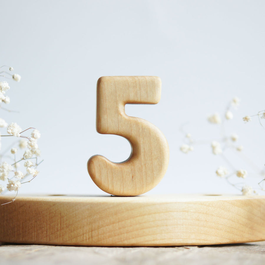 Wooden Number, a wooden Waldorf celebration piece by Tiny Fox Hole (view 6)