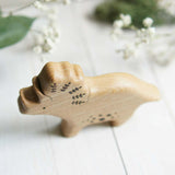 Wooden Triceratops, a natural wood animal toy by Tiny Fox Hole (view 4) · view 4
