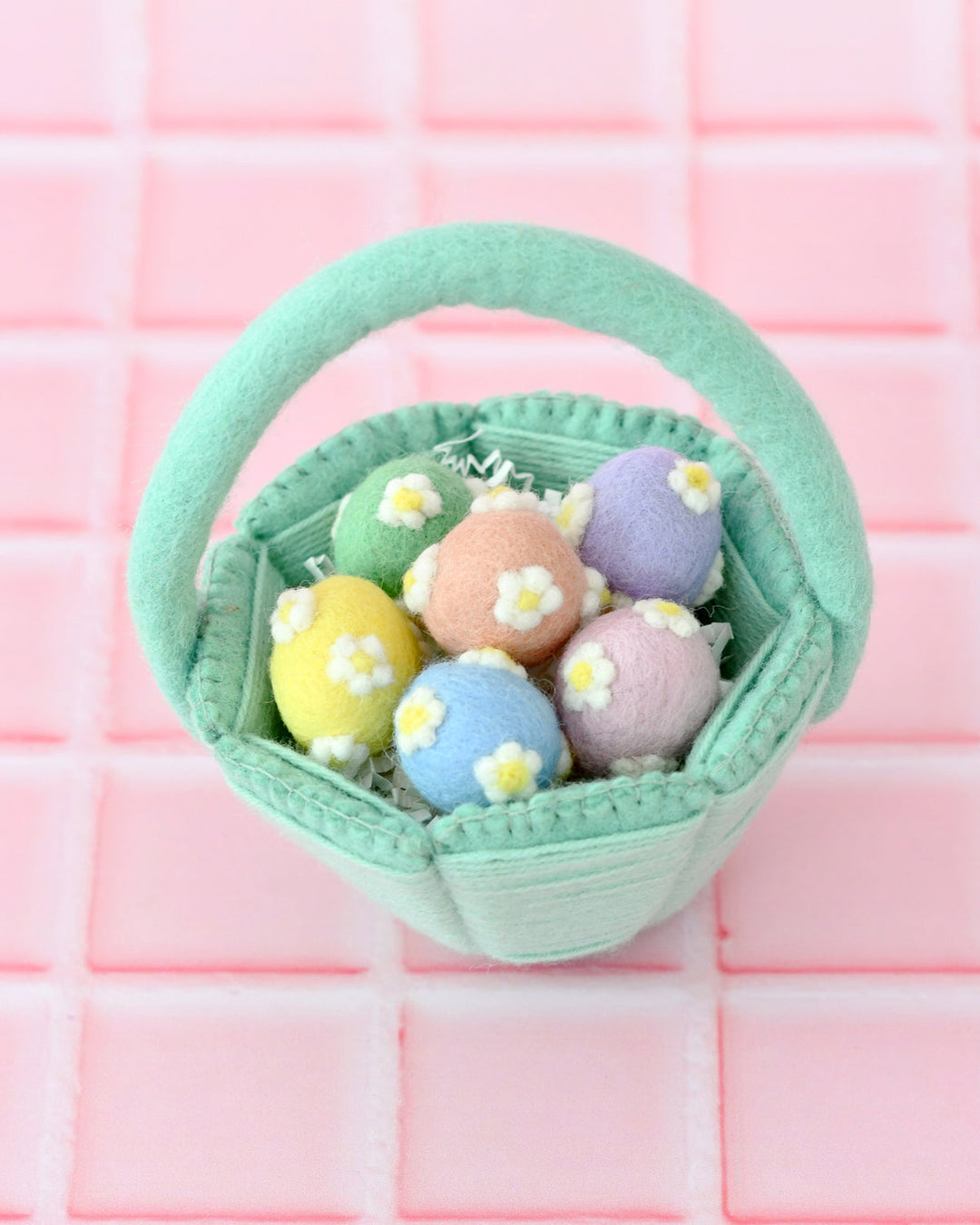 Petite Teal Felt Easter Basket