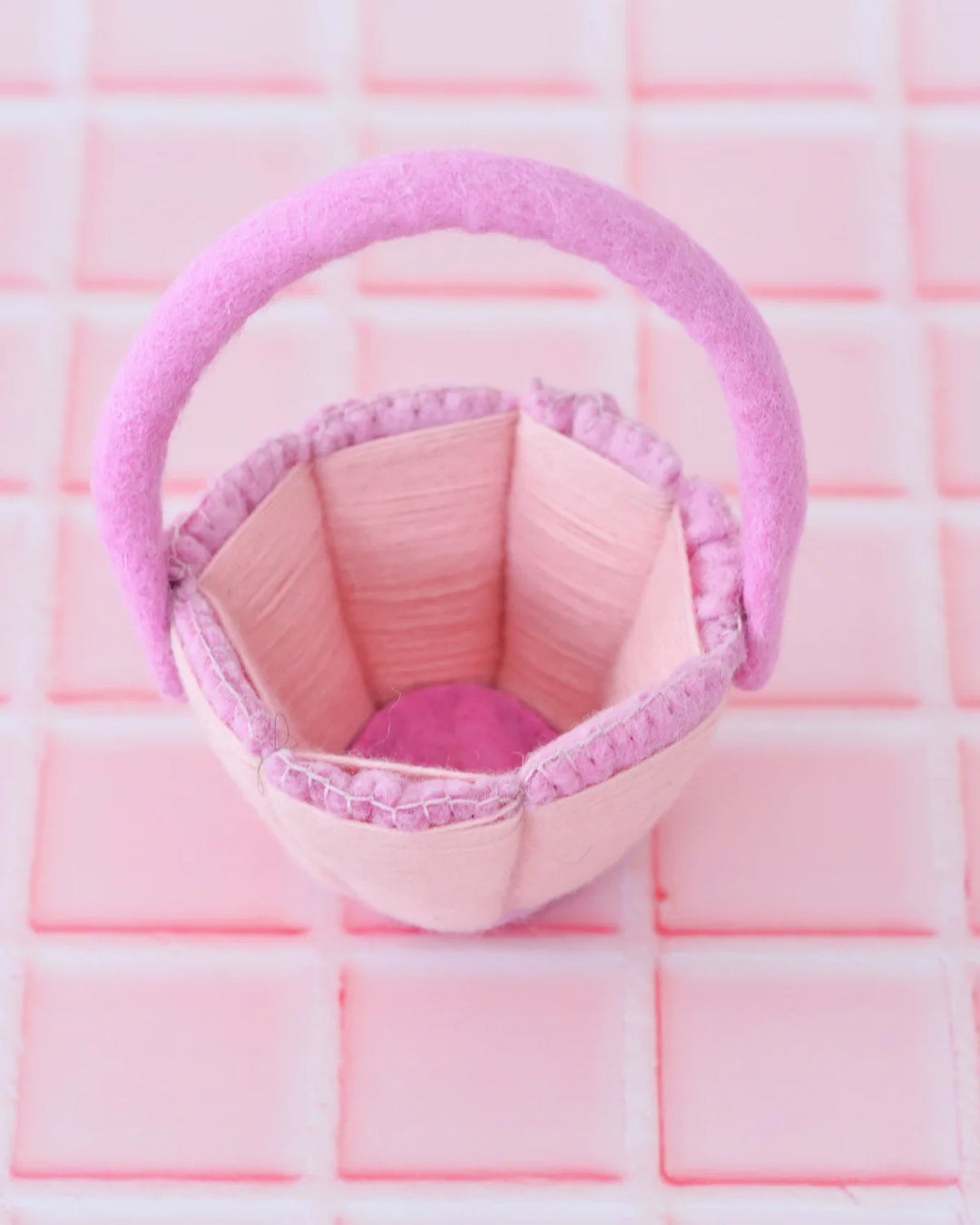 Petite Pink Felt Easter Basket
