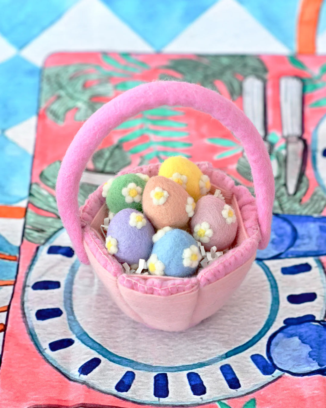 Petite Pink Felt Easter Basket