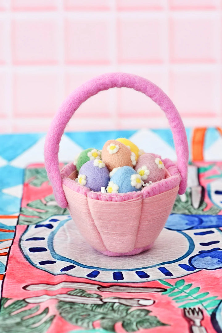Petite Pink Felt Easter Basket
