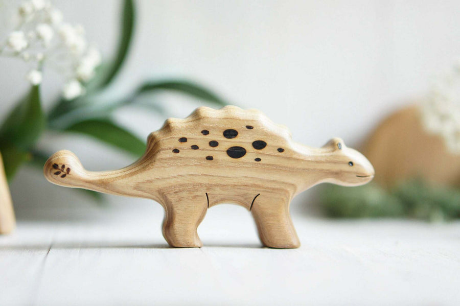 Wooden Euoplocephalus, a natural wood animal toy by Tiny Fox Hole (view 4)