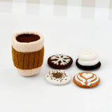 Felt Coffee Cup with Interchangeable Toppings · view 1