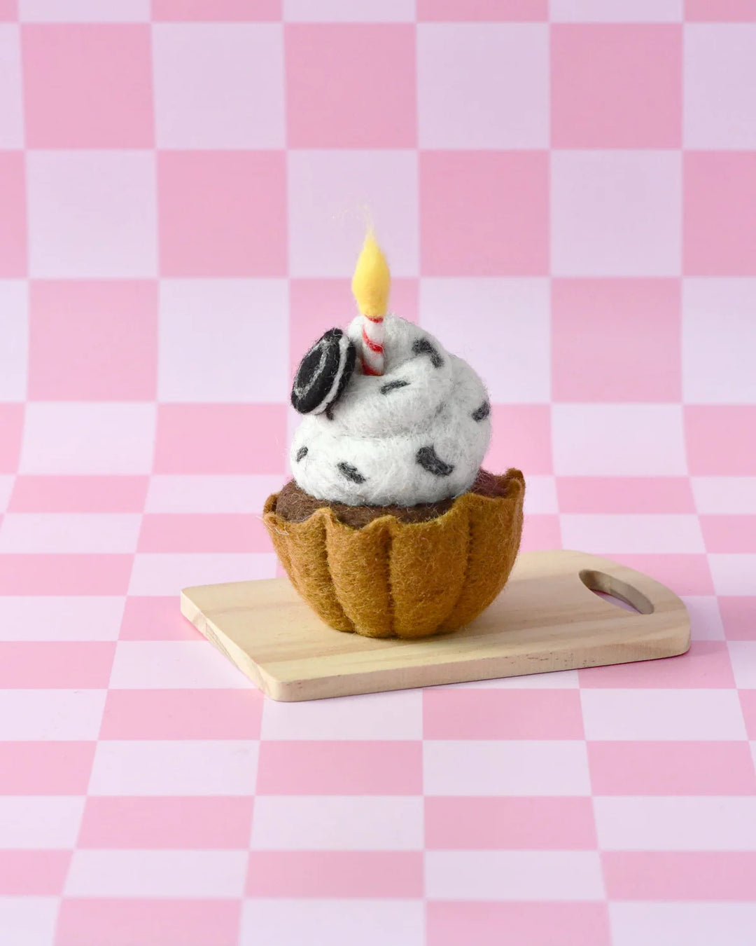 Felt Giant Cream Sandwich Cupcake with Candle