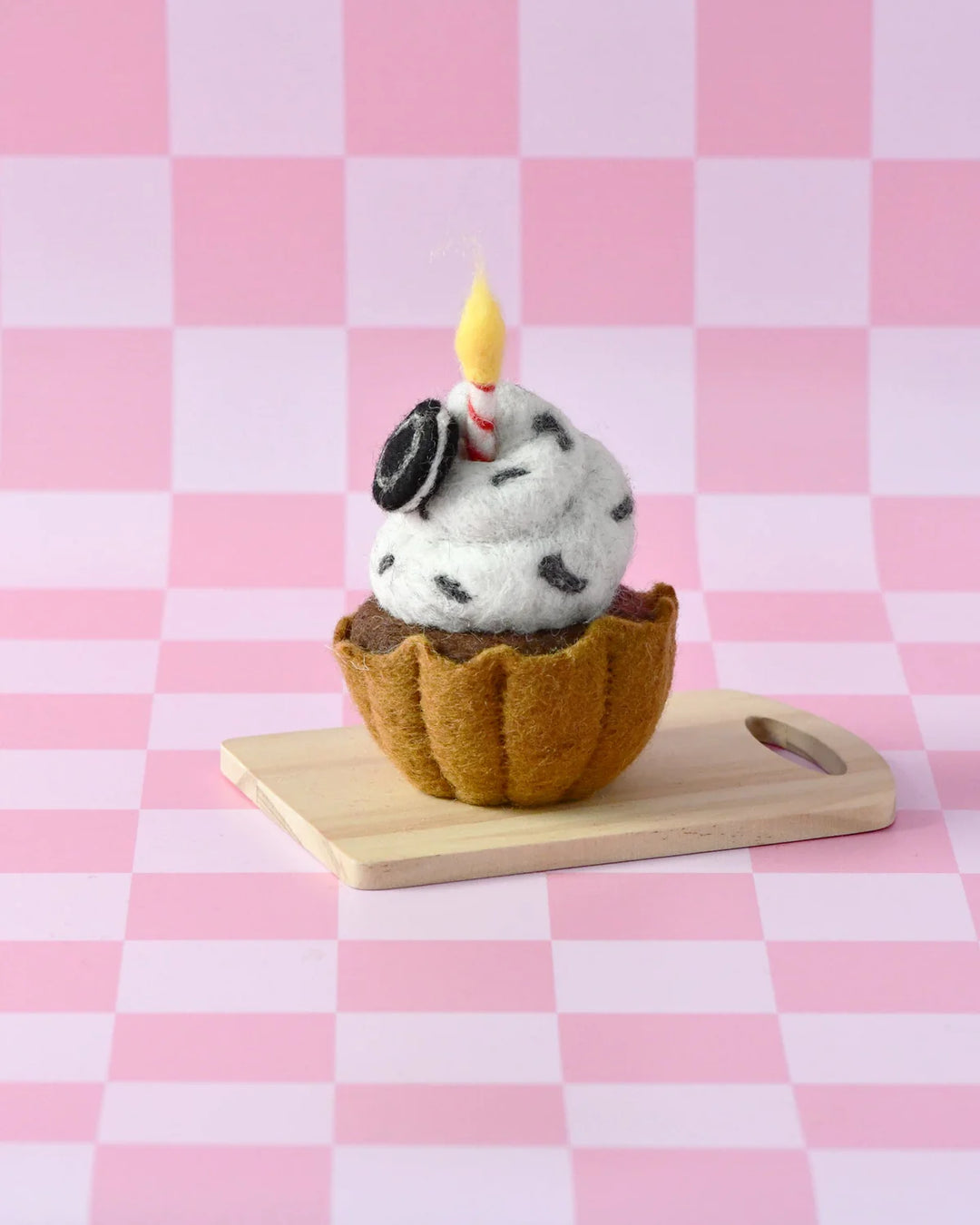 Felt Giant Cream Sandwich Cupcake with Candle