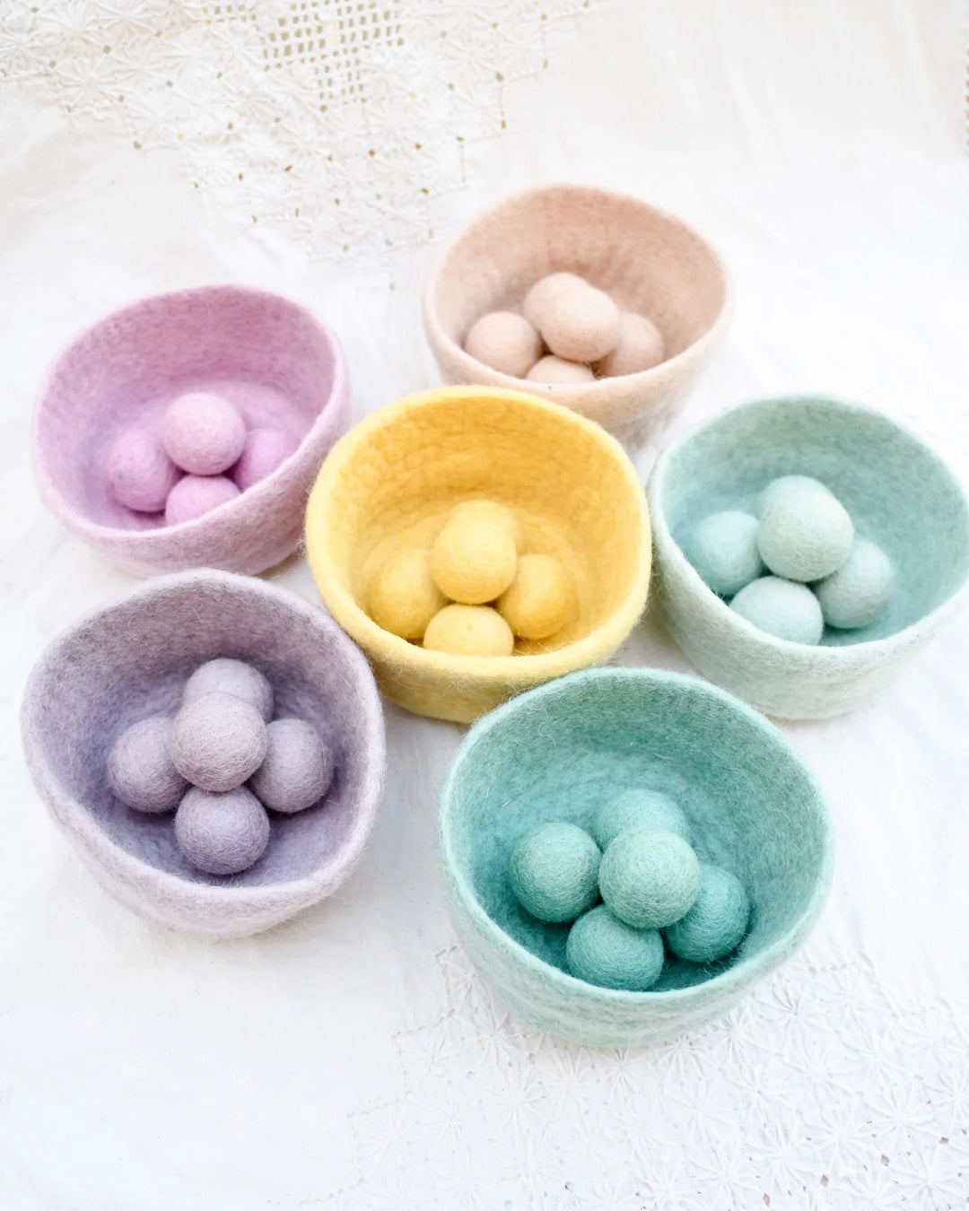 Felt Ball and Bowl Sorting Set, Pastel