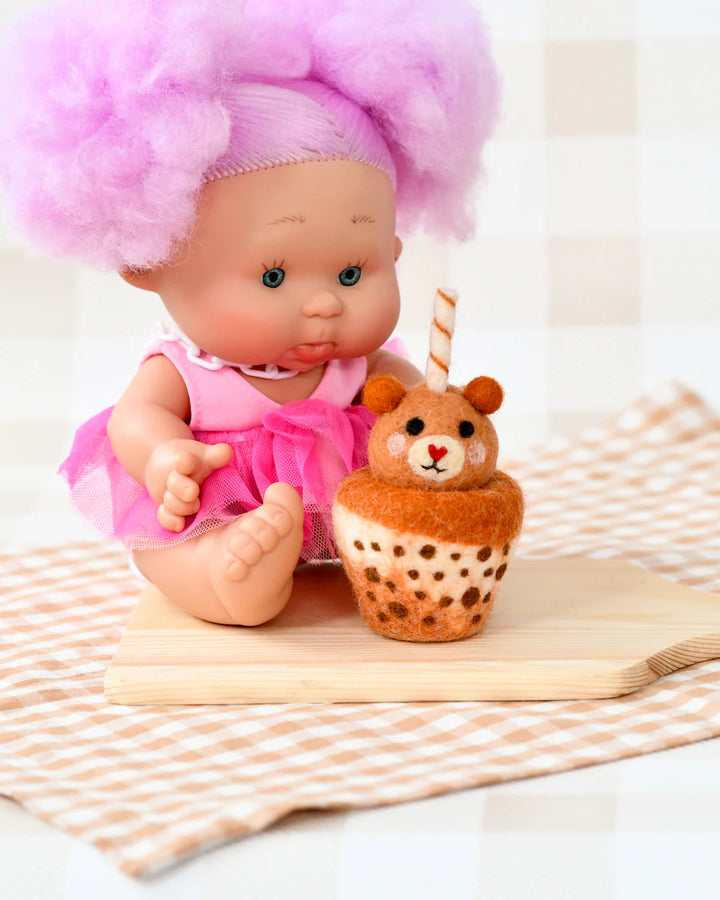 Felt Bear Boba Bubble Tea Drink