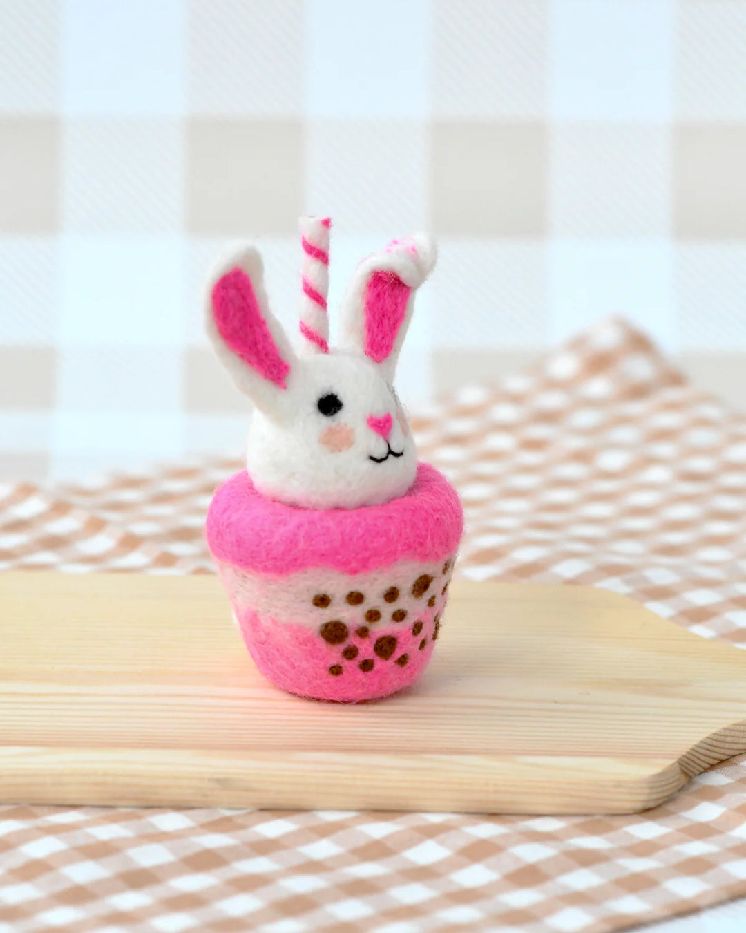 Felt Bunny Boba Bubble Tea Drink