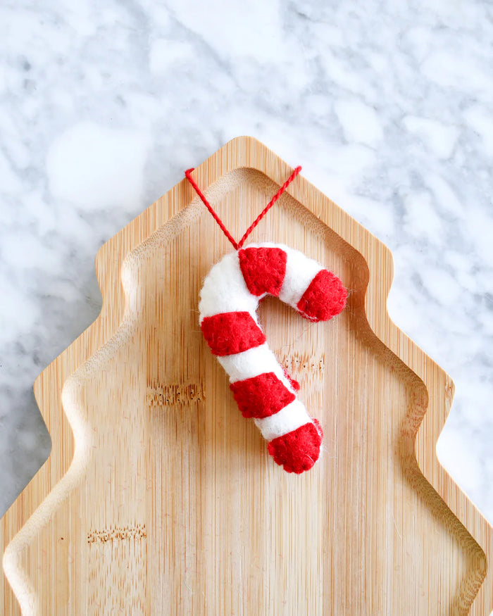Felt Christmas Candy Cane Ornament