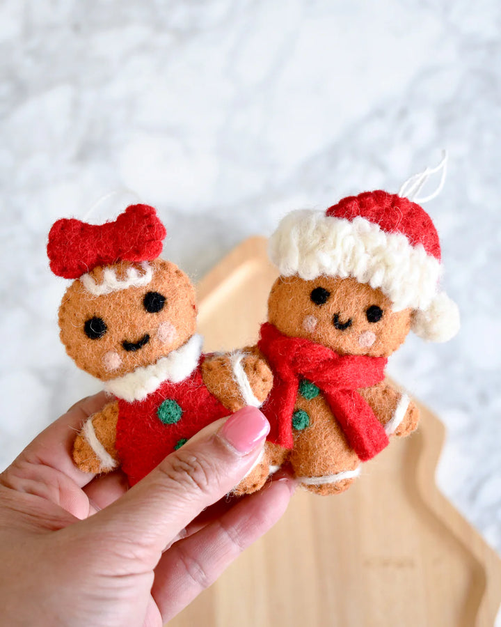 Felt Christmas Gingerbread Girl Ornament