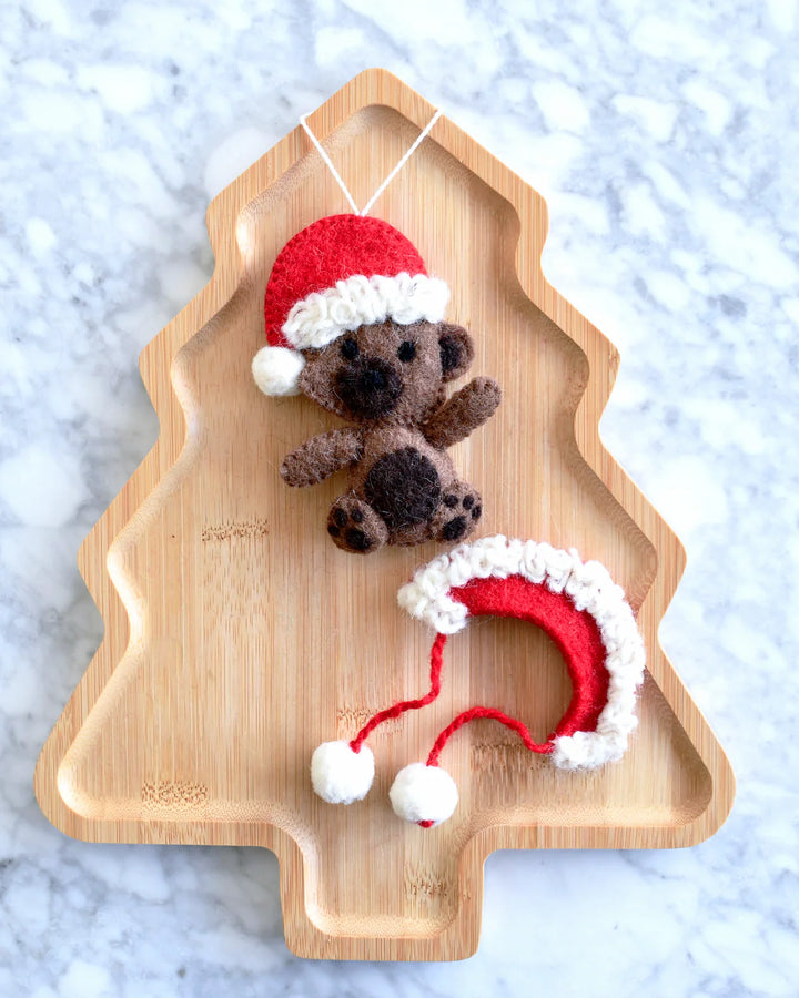 Felt Christmas Teddy Bear Ornament