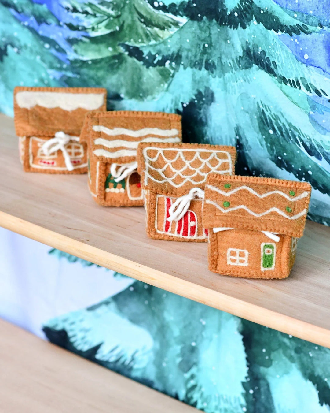 Felt Gingerbread House, Red Door