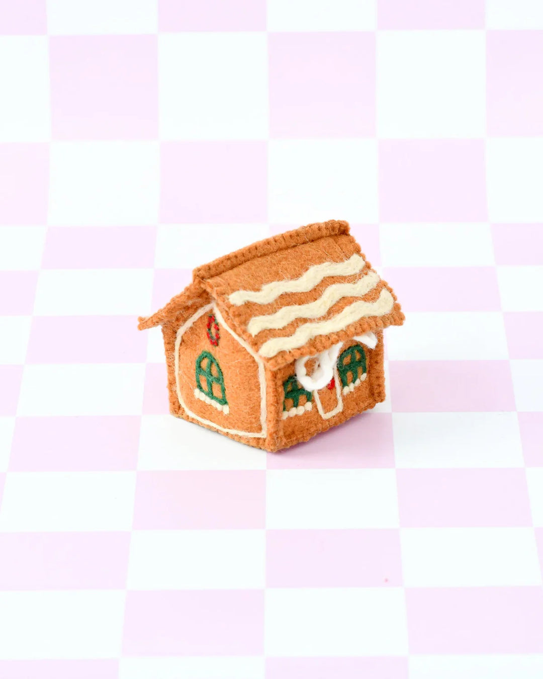 Felt Gingerbread House, Green Windows