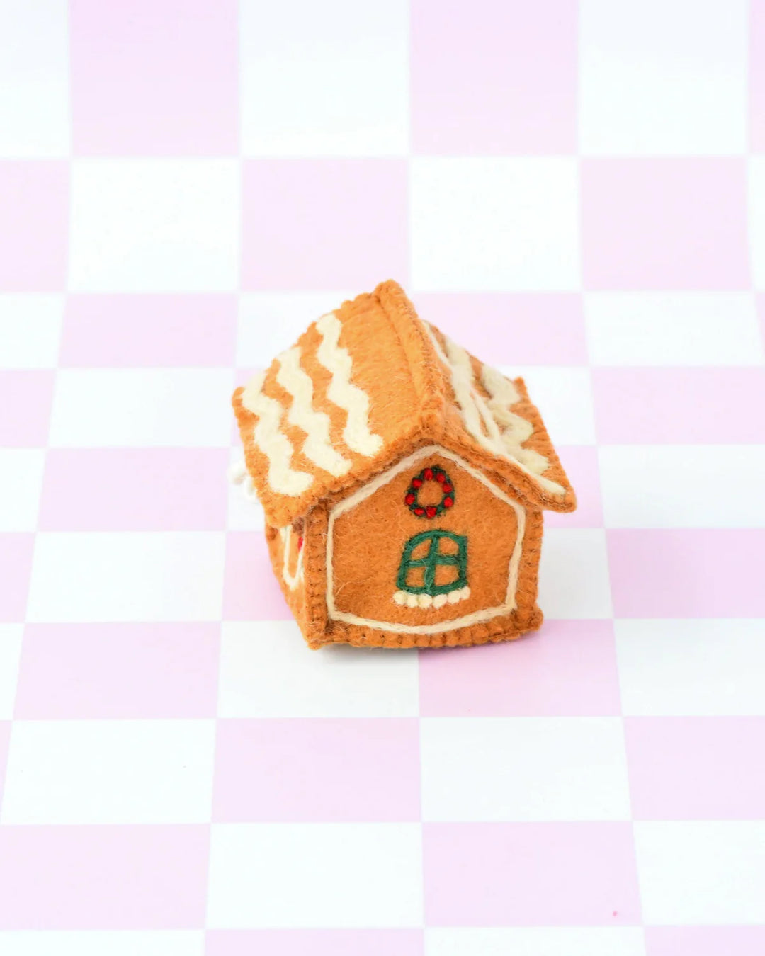 Felt Gingerbread House, Green Windows