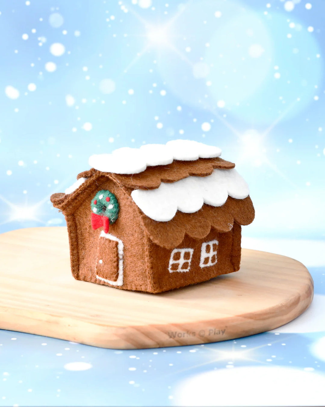Felt Gingerbread House, Green Wreath